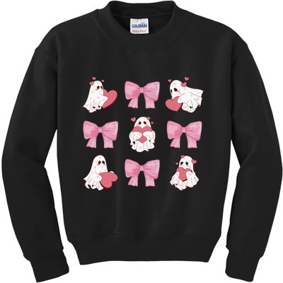Pink Coquette Spooky Girly Halloween Kids Sweatshirt