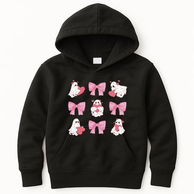 Pink Coquette Spooky Girly Halloween Kids Hoodie