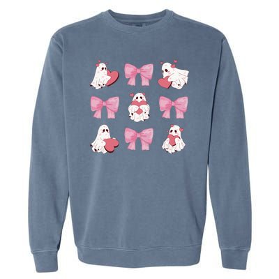 Pink Coquette Spooky Girly Halloween Garment-Dyed Sweatshirt