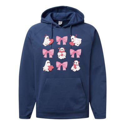 Pink Coquette Spooky Girly Halloween Performance Fleece Hoodie