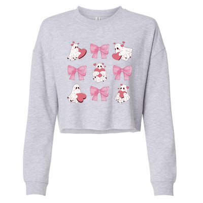 Pink Coquette Spooky Girly Halloween Cropped Pullover Crew