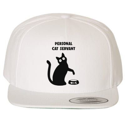 Personal Cat Servant Black Cat Lover Cat Mom Dad Gift Wool Snapback Cap