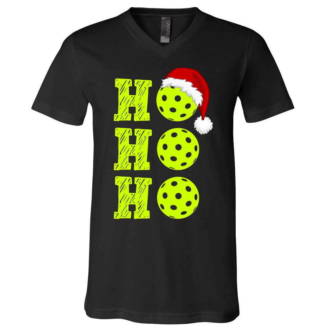 Pickleball Christmas Sana Ho Ho Ho V-Neck T-Shirt