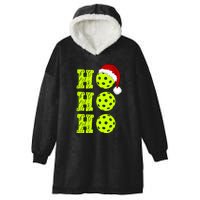 Pickleball Christmas Sana Ho Ho Ho Hooded Wearable Blanket