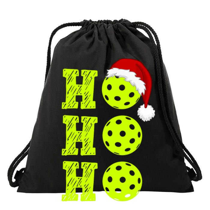 Pickleball Christmas Sana Ho Ho Ho Drawstring Bag