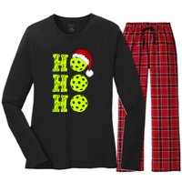 Pickleball Christmas Sana Ho Ho Ho Women's Long Sleeve Flannel Pajama Set 