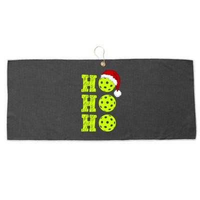 Pickleball Christmas Sana Ho Ho Ho Large Microfiber Waffle Golf Towel