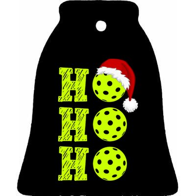 Pickleball Christmas Sana Ho Ho Ho Ceramic Bell Ornament