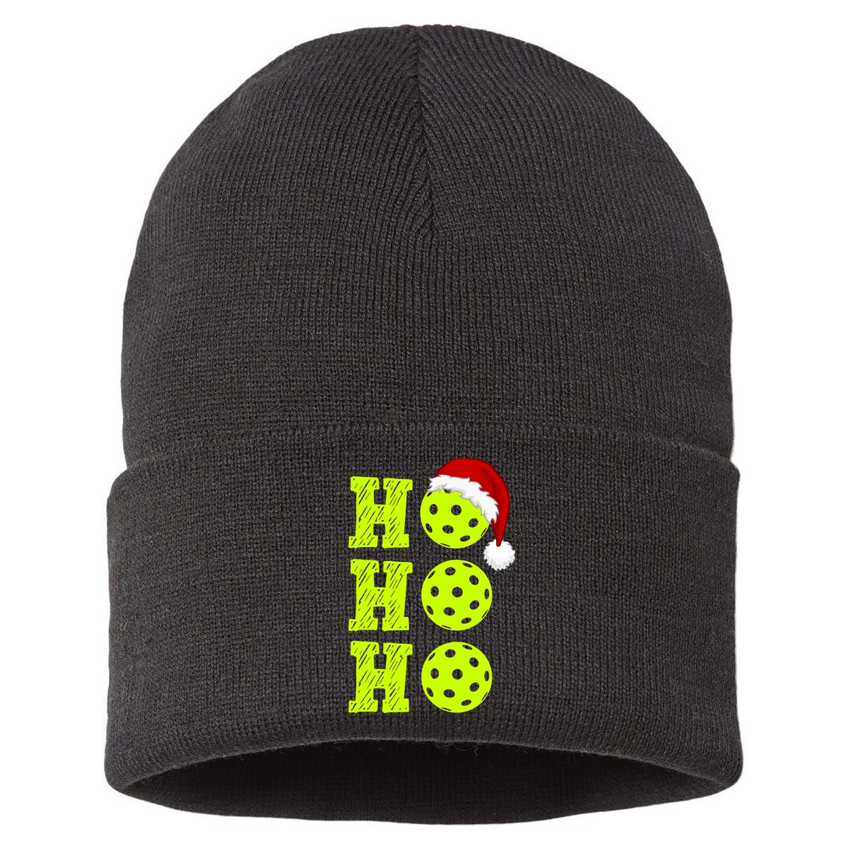 Pickleball Christmas Sana Ho Ho Ho Sustainable Knit Beanie