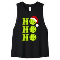 Pickleball Christmas Sana Ho Ho Ho Women's Racerback Cropped Tank