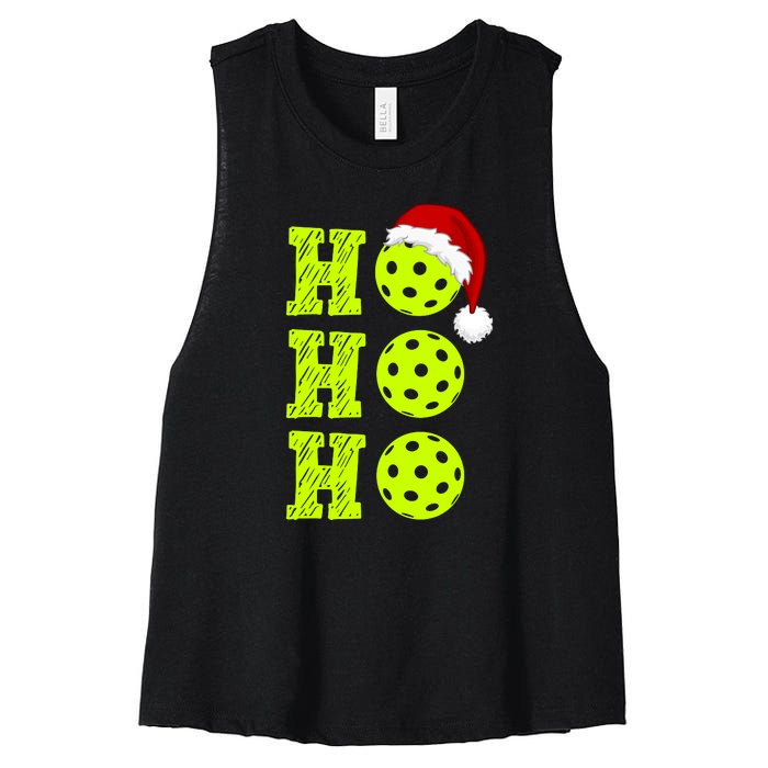 Pickleball Christmas Sana Ho Ho Ho Women's Racerback Cropped Tank