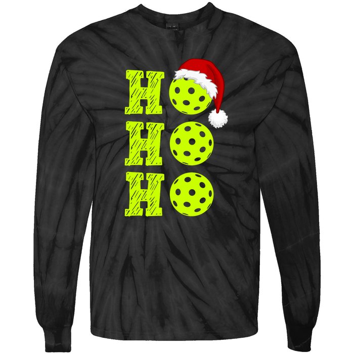 Pickleball Christmas Sana Ho Ho Ho Tie-Dye Long Sleeve Shirt