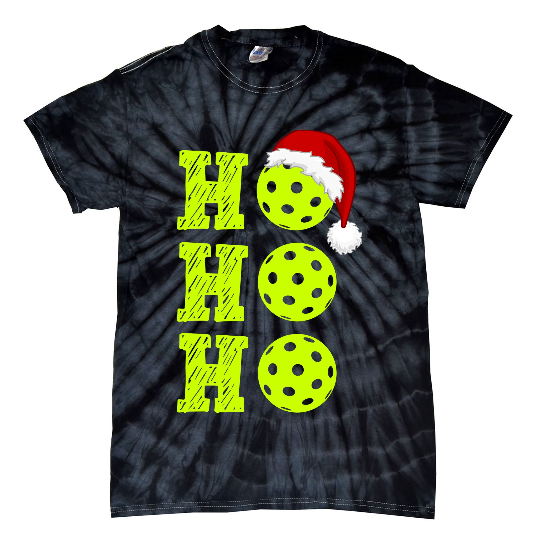 Pickleball Christmas Sana Ho Ho Ho Tie-Dye T-Shirt