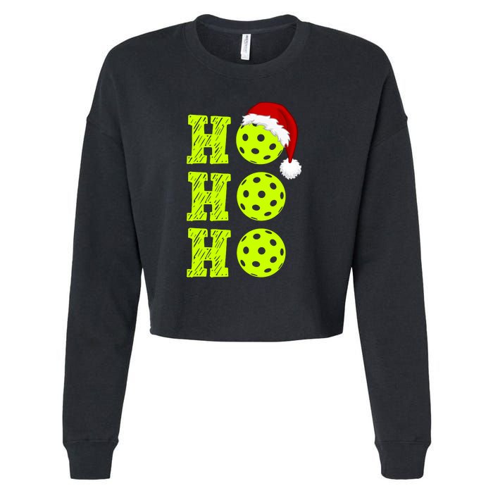 Pickleball Christmas Sana Ho Ho Ho Cropped Pullover Crew