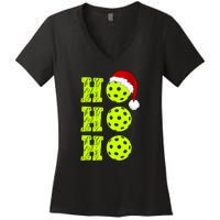 Pickleball Christmas Sana Ho Ho Ho Women's V-Neck T-Shirt