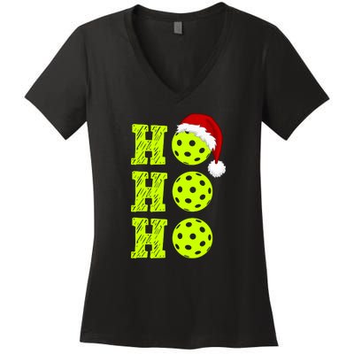 Pickleball Christmas Sana Ho Ho Ho Women's V-Neck T-Shirt