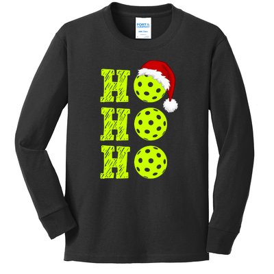 Pickleball Christmas Sana Ho Ho Ho Kids Long Sleeve Shirt