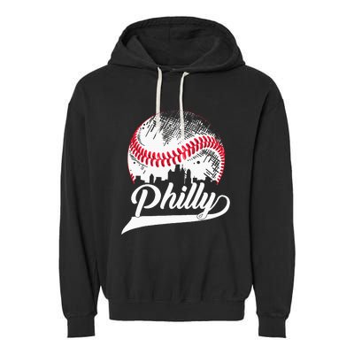 Philadelphia Cities Spirits I Love & Proud of Philadelphia Garment-Dyed Fleece Hoodie