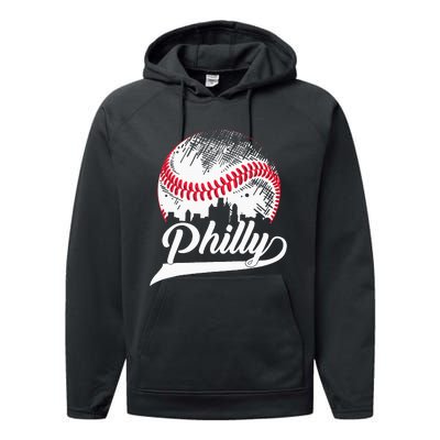 Philadelphia Cities Spirits I Love & Proud of Philadelphia Performance Fleece Hoodie