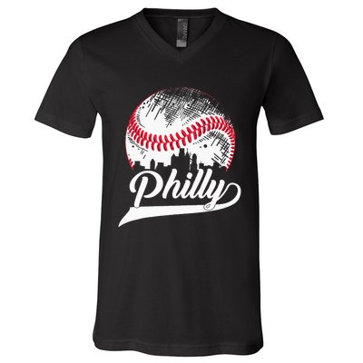 Philadelphia Cities Spirits I Love & Proud of Philadelphia V-Neck T-Shirt