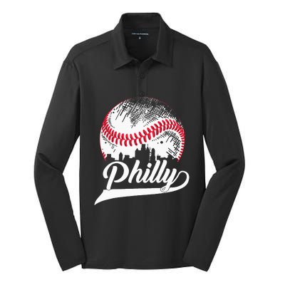 Philadelphia Cities Spirits I Love & Proud of Philadelphia Silk Touch Performance Long Sleeve Polo