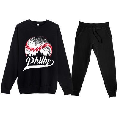 Philadelphia Cities Spirits I Love & Proud of Philadelphia Premium Crewneck Sweatsuit Set