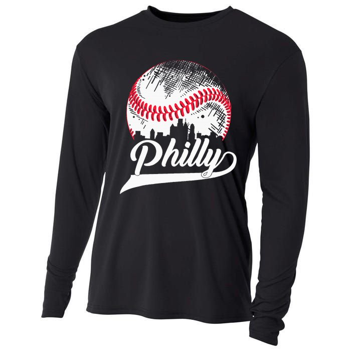 Philadelphia Cities Spirits I Love & Proud of Philadelphia Cooling Performance Long Sleeve Crew