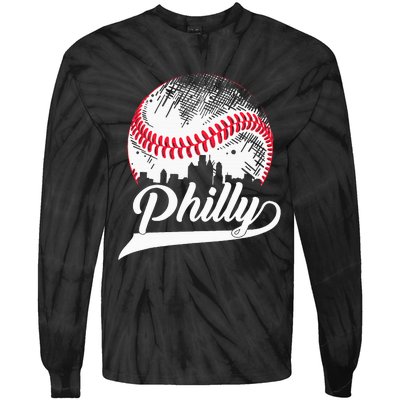 Philadelphia Cities Spirits I Love & Proud of Philadelphia Tie-Dye Long Sleeve Shirt