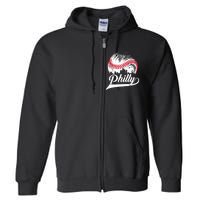 Philadelphia Cities Spirits I Love & Proud of Philadelphia Full Zip Hoodie