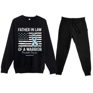 Prostate Cancer Survivor Support Father In Law Of A Warrior Premium Crewneck Sweatsuit Set