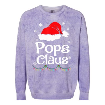 Pops Claus Santa Christmas Matching Family Pajama Funny Gift Colorblast Crewneck Sweatshirt