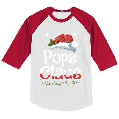 Pops Claus Santa Funny Christmas Pajama Matching Family Gift Kids Colorblock Raglan Jersey