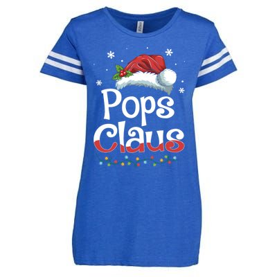 Pops Claus Santa Funny Christmas Pajama Matching Family Gift Enza Ladies Jersey Football T-Shirt