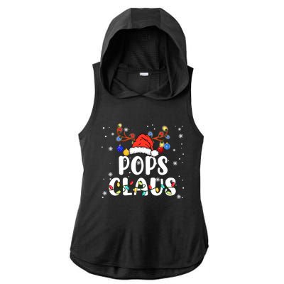 Pops Claus Santa Hat Reindeer Funny Christmas Family Pajama Gift Ladies PosiCharge Tri-Blend Wicking Draft Hoodie Tank