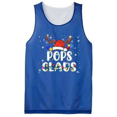 Pops Claus Santa Hat Reindeer Funny Christmas Family Pajama Gift Mesh Reversible Basketball Jersey Tank