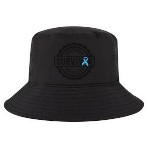 Prostate Cancer Survivor Gift Blue Ribbon Awareness Cool Comfort Performance Bucket Hat