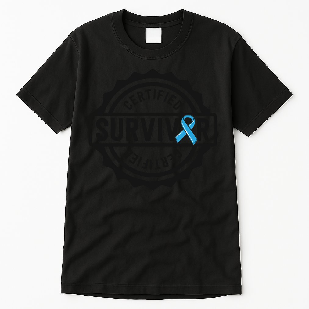 Prostate Cancer Survivor Gift Blue Ribbon Awareness Tall T-Shirt