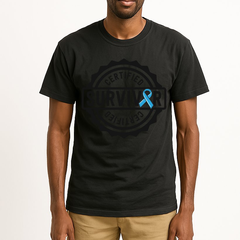 Prostate Cancer Survivor Gift Blue Ribbon Awareness Tall T-Shirt