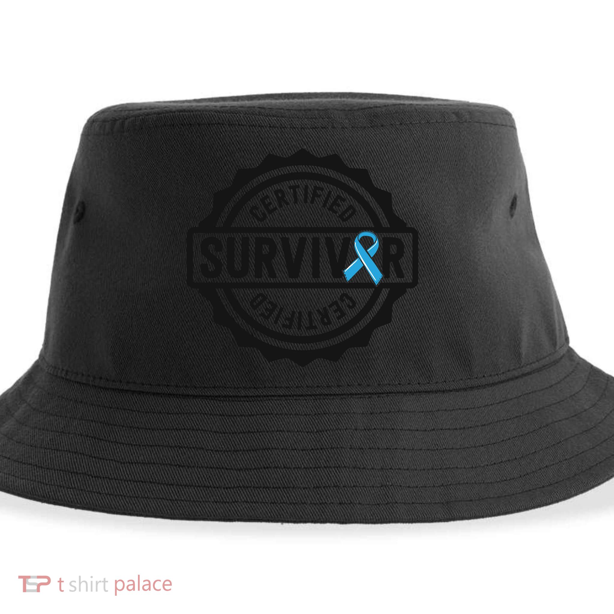 Prostate Cancer Survivor Gift Blue Ribbon Awareness Sustainable Bucket Hat
