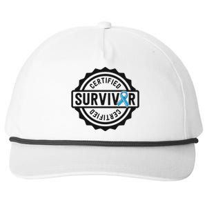 Prostate Cancer Survivor Gift Blue Ribbon Awareness Snapback Five-Panel Rope Hat