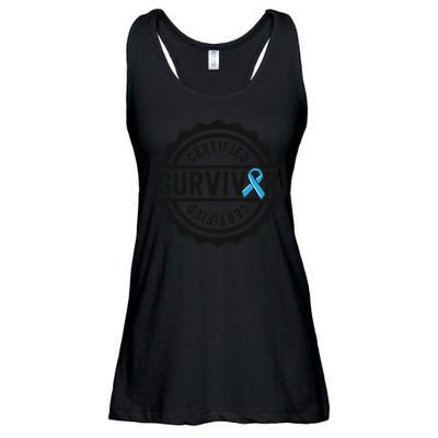Prostate Cancer Survivor Gift Blue Ribbon Awareness Ladies Essential Flowy Tank