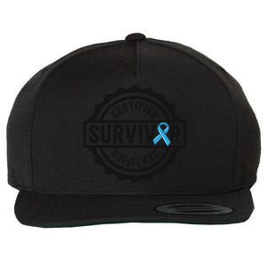 Prostate Cancer Survivor Gift Blue Ribbon Awareness Wool Snapback Cap