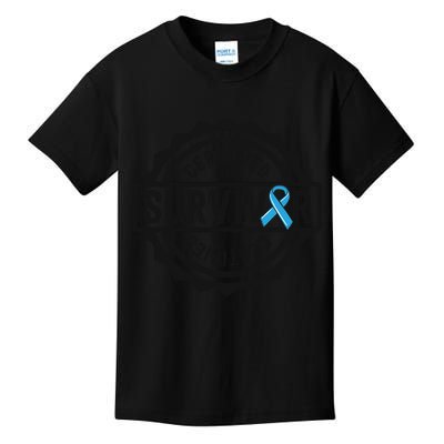 Prostate Cancer Survivor Gift Blue Ribbon Awareness Kids T-Shirt