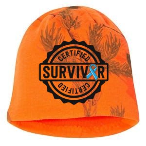 Prostate Cancer Survivor Gift Blue Ribbon Awareness Kati - Camo Knit Beanie