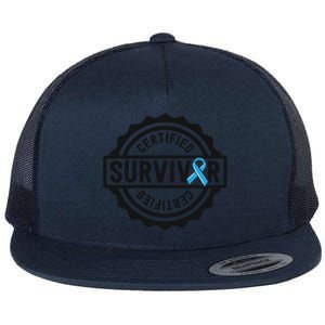 Prostate Cancer Survivor Gift Blue Ribbon Awareness Flat Bill Trucker Hat