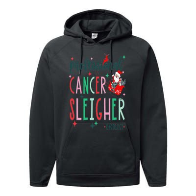 Professional Cancer Sleigher Oncology Nurse Christmas Performance Fleece Hoodie