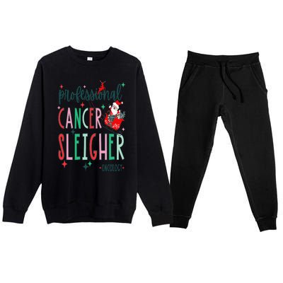 Professional Cancer Sleigher Oncology Nurse Christmas Premium Crewneck Sweatsuit Set