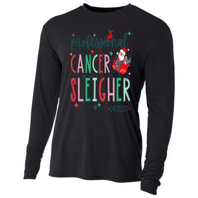 Professional Cancer Sleigher Oncology Nurse Christmas Cooling Performance Long Sleeve Crew