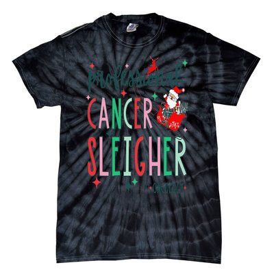 Professional Cancer Sleigher Oncology Nurse Christmas Tie-Dye T-Shirt