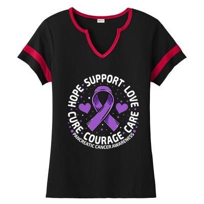 Pancreatic Cancer Support Family Pancreatic Cancer Awareness Ladies Halftime Notch Neck Tee